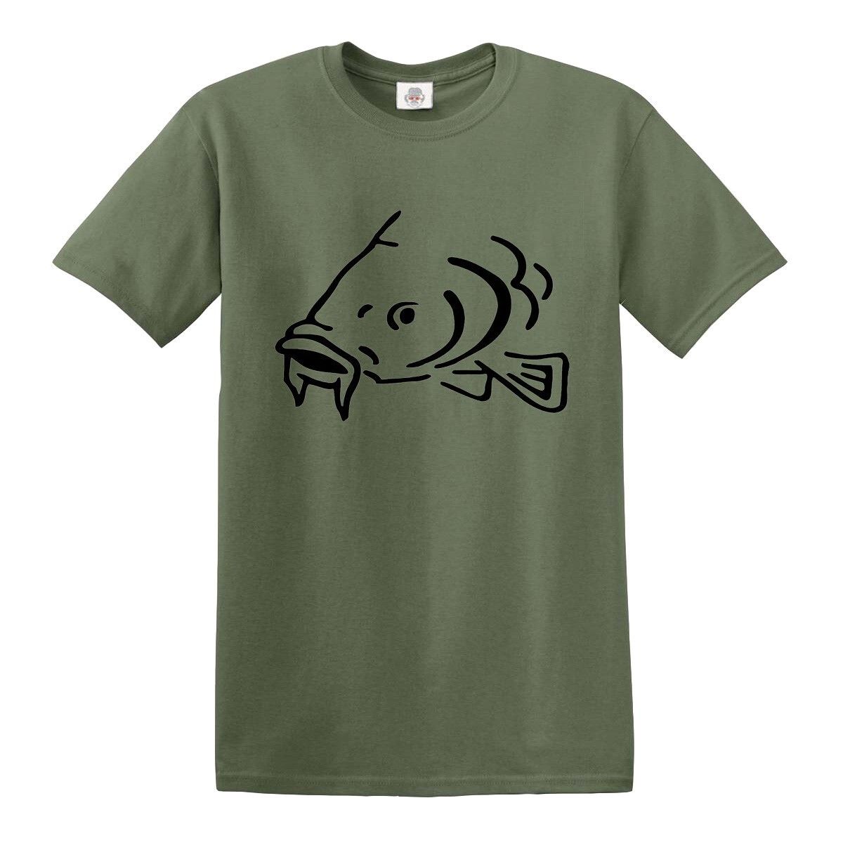 CARP FISHING 100% Cotton T-shirt Mens Tees Top FISHERMAN BIG CRAP ANGLING CLOTHING CAMO GIFT S-5XL 100% Cotton T-shirt Mens Womens Tees Top_viptrois.com