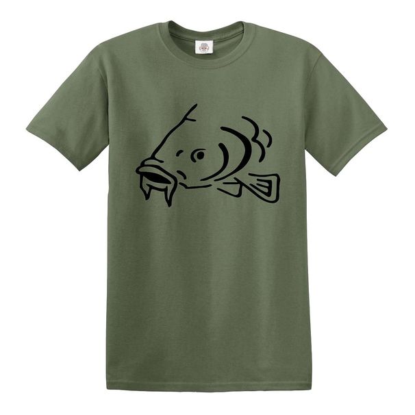 CARP FISHING 100% Cotton T-shirt Mens Tees Top FISHERMAN BIG CRAP ANGLING CLOTHING CAMO GIFT S-5XL 100% Cotton T-shirt Mens Womens Tees Top_viptrois.com