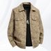 Men's Clothing Fashion Lapel Printed Corduroy Jacket_viptrois.com
