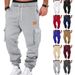 Men's Autumn Winter Sports Casual Trousers Multi Pocket Overalls Sweatpants_viptrois.com
