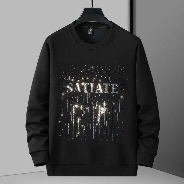 Men's Clothing Large Size Sweatshirt Men's Hot Diamond New Autumn and Winter Round Neck Long Sleeve_viptrois.com