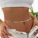 Unisex Waist chain Stainless steel street beat double loop waist trim metal chain Body chain Simple double snake bone waist chain_viptrois.com