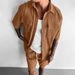 Men's Sports Casual Suits Corduroy Men's Shirts Fashion Trend Short Sleeved Men's Suits_viptrois.com