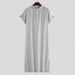 Men's Clothing Men's Loose Striped Short Sleeved Robe Shirt Ethnic Style_viptrois.com