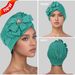 Muslim headscarf Traditional Muslim black pullover watermelon hat with drill large flower casual cap_viptrois.com