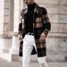 Loom Loom Foreign Trade European And American Men's Autumn 2025 New Casual Plaid Woolen Coat Mid-Length Overcoat_viptrois.com
