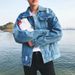 New Casual Youth Trendy Brand Versatile Spring Workwear, High-End Loose Denim Jacket, Men's_viptrois.com