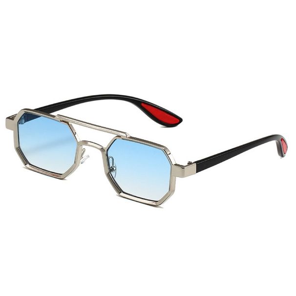 Double Beam Metal Sunglasses For Men – Business & Outdoor UV Protection With Small Frame Trendy Style_viptrois.com