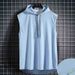 Men's Sleeveless T-Shirt Summer Style Trendy Hooded Vest Short-Sleeved Unisex Hoodie for Outdoor & Sport Wear_viptrois.com