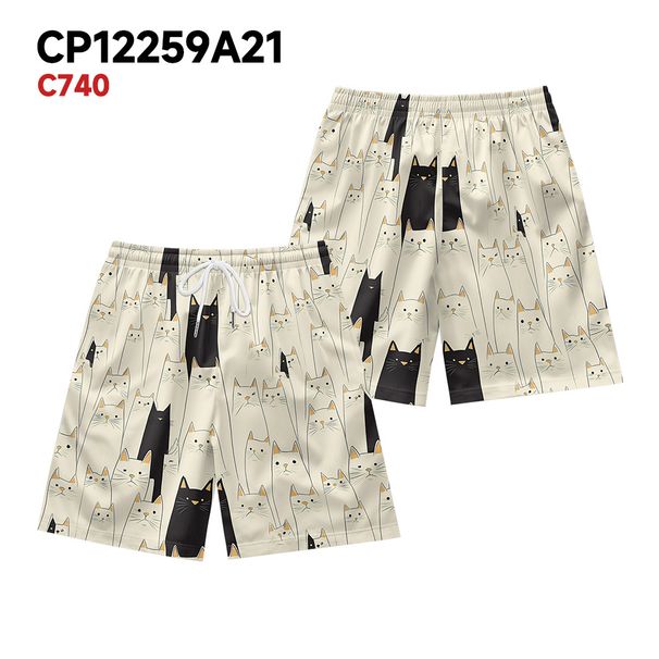 Unbeatable Quality New Men's Plus Size Fitness Running Sports Basketball With Cat Print Fashion Shorts_viptrois.com