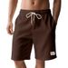 Men's Clothing Men's Corduroy Shorts Solid Color Lace Up Loose Straight For Summer Wear For Formal & Casual_viptrois.com