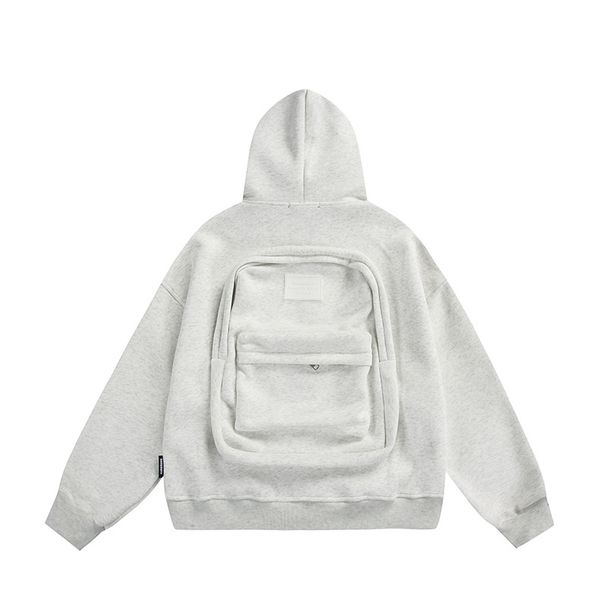 Unisex Hooded Cardigan Jacket - Stylish High Street Oversized Sweatshirt With Back Pocket (Black/Flower Gray, M-XXL)_viptrois.com