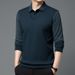 Autumn And Winter Men's Fleece Thickened Fake Two-piece Long-sleeved T-shirt POLO Shirt_viptrois.com