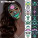 Funny Halloween two-color glow-in-the-dark tattoo face with Day of the Dead scar tattoo sticker_viptrois.com