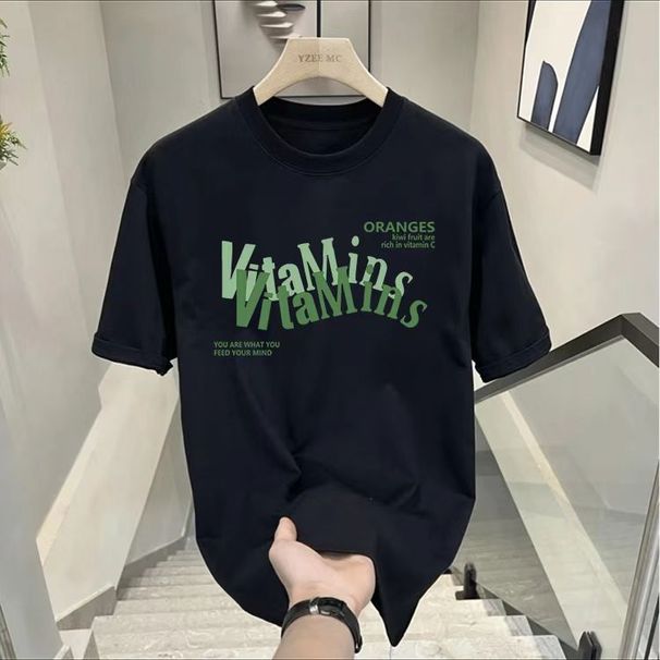 2025 Summer Trend Fashion High Street Casual Short Sleeve Men's T-Shirt Printed Trendy Round Neck Versatile Top_viptrois.com