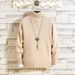 Men's High Neck Knit Sweater – Warm Winter Pullover With Slim Fit (Black/White/Grey/Army Green/Brown, M-3XL)_viptrois.com