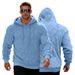 Men's Fleece Hooded Sweatshirt - Winter Casual Loose Fit Pullover With Jacquard Diamond Pattern (Black, Grey, Blue, Beige, Brown)_viptrois.com