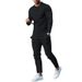 European Clothing Spring And Autumn Two-piece Set, Round Neck, Sleeved T-shirt, Long Pants, Casual Men's Sportswear_viptrois.com