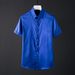 Men's Slim Fit Cotton Shirt Short Sleeve Gold Round Buttons Casual Modern Black White Workwear Inelastic Single Breasted_viptrois.com