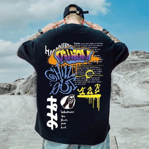 Men's Clothing Large Size Violent Panda T Shirt All Match Half Sleeve Super Hot Trend Small Bf Nili Bf Street Hip Hop Cartoon T Shirt_viptrois.com