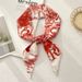 Alphabet Print Narrow Silk Scarf Multipurpose Fashion Accessory For Hair Bags Neck 26 Letters Gift Ready Packaging Lightweight Stylish_viptrois.com