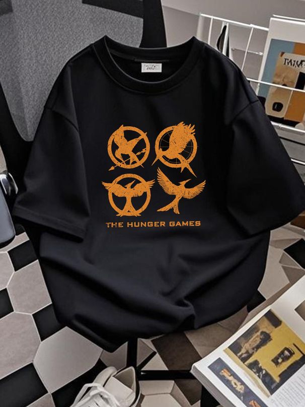 hunger Games Hunger Games Emblems T Shirt Top For Everyday Wear Comfortable Versatile Designer Clothes Soft Casual Graphic Stylish Summer Homme_viptrois.com