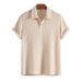 Men's Polo With Turn-down Collar, Argyle Knit, Casual Loose Short Sleeve Shirt_viptrois.com