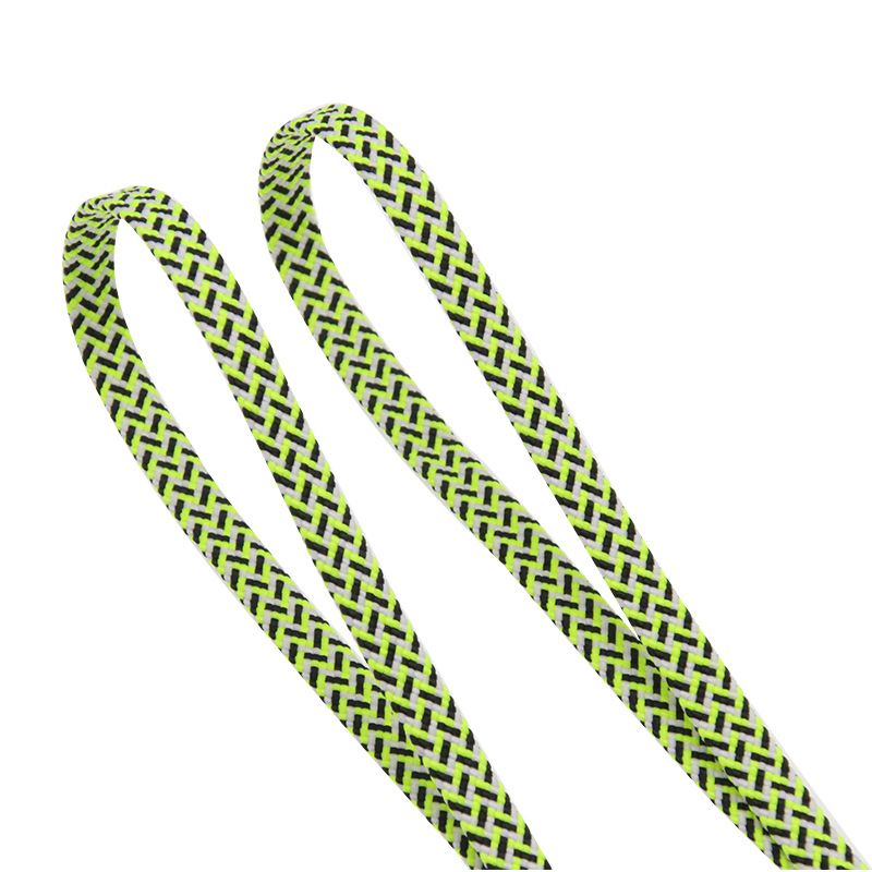 Flat Tri-color Long Striped Polyester Shoelaces 7mm Wide_viptrois.com
