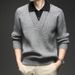 Two-Piece Sweater Autumn Winter Inner Collar Men's Business Casual Base Shirt Knitted Top_viptrois.com