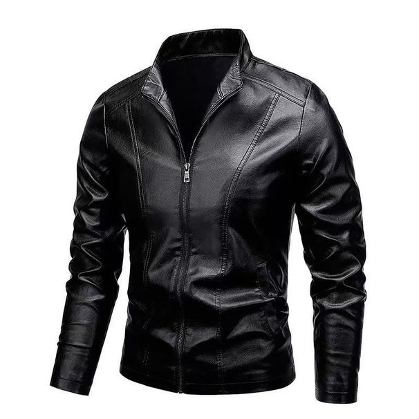 Men's Clothing Autumn And Winter New Men's Leather Jacket Korean Style Slim Fit Trendy Handsome All Match Leather Jacket One Piece Drop Shipping_viptrois.com
