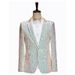 Men's Clothing men's slim champagne sequined dress suit stage performance suit host anchor catwalk suit_viptrois.com