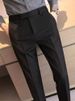 Men's Clothing Casual Trousers Spring And Summer Slim Fit Nine Point Trousers Trendy Versatile Coffee Color Small Foot Drape Trousers_viptrois.com