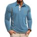 Men's Long Sleeve Polo Shirt - Slim Fit Casual Top With Collar & Pocket Detail - Breathable Polyester Fabric For Everyday Wear_viptrois.com