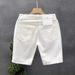 Patch Ripped Denim Trendy Brand Loose Straight Five Quarter Pants Men's Summer Thin White Casual Shorts_viptrois.com