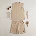 Men's Casual Sports Two-Piece Set Knitted Jacquard Vest And Shorts Knitwear Fashion Trendy Streetwear For Men_viptrois.com