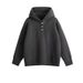 Solid Color Hooded Knitted Sweater For Men, Versatile, Trendy And Casual Design, Semi Buttoned Sweater_viptrois.com