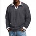 Men's Clothing Corduroy Long Sleeve Sweater – Vintage-Inspired Thick Knit Pullover, Oversized Retro Collar Shirt, Winter Casual Streetwear_viptrois.com