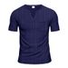 American Style Summer Men's Linen Bamboo Loose Breathable Casual V-neck INS Quick-dry Short Sleeve T-shirt_viptrois.com