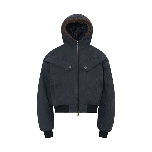 Winter Hot-Selling Mount Coat Hooded Fur Collar High-End Fleece-Lined Thickened Men's Cotton Padded Jacket_viptrois.com