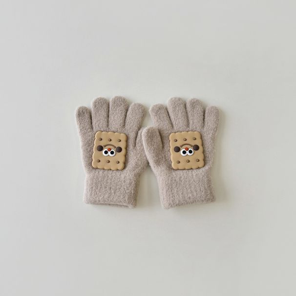 Children's gloves cute boy Instagram knitted warm baby five fingers_viptrois.com