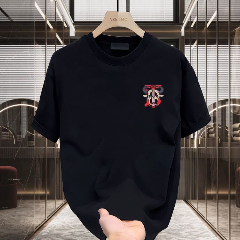 Men's Clothing Cotton Short Sleeved T Shirt Casual Trend Men And Women Summer Ins White Round Neck Top Trendy Versatile Men's Half Sleeve_viptrois.com