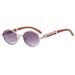 Retro Woodgrain Sunglasses - Oval UV400 Protection | Vintage Unisex Design & Lightweight Acetate Frame_viptrois.com