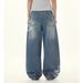 American High Street Retro Washed Boys And Girls Wide-leg Trousers Loose Straight Jeans Trendy_viptrois.com