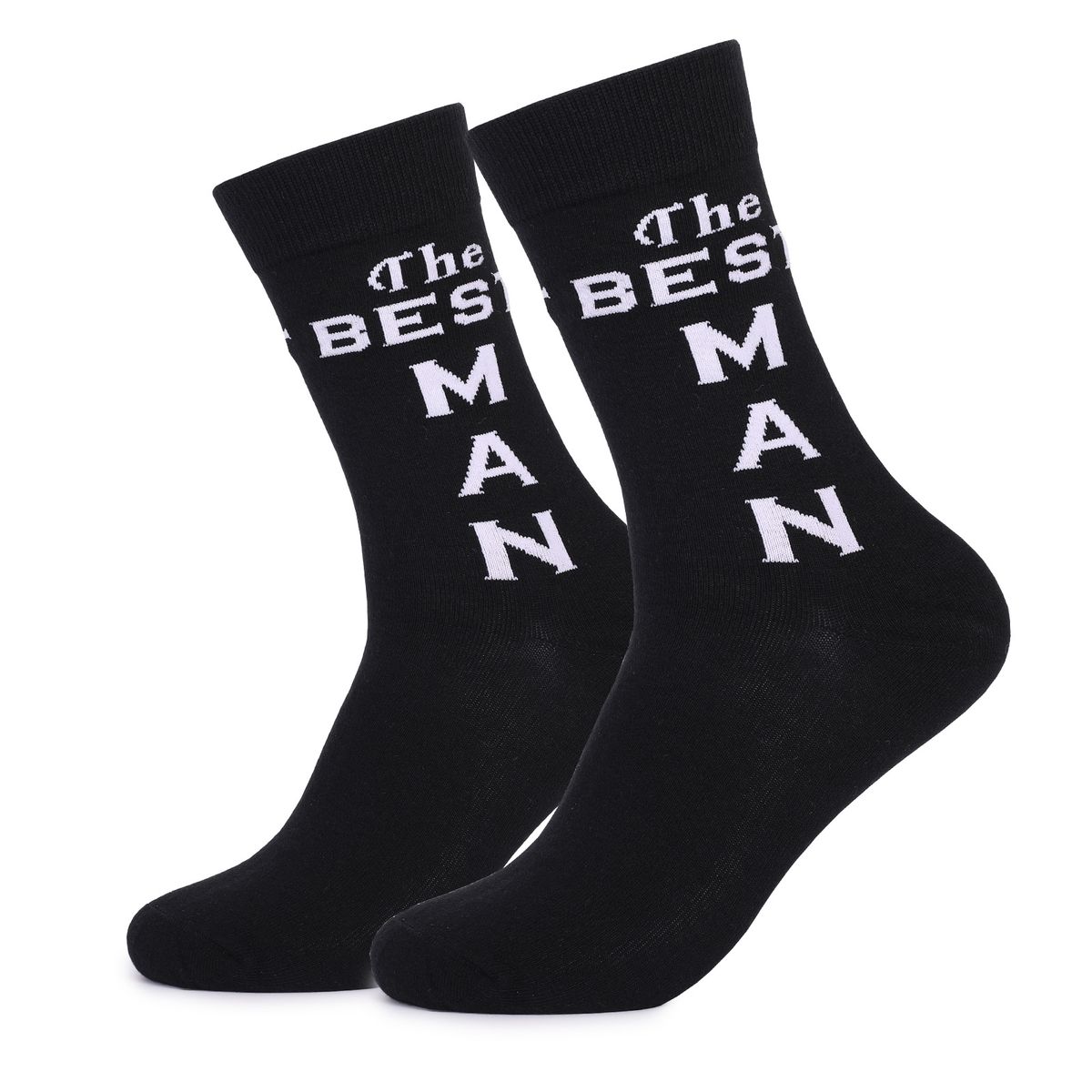 Casual odor-proof black cotton mid-tube alphabet men's socks gift socks_viptrois.com