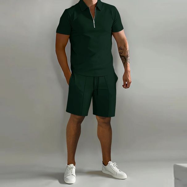 Men's Clothing Suit Summer New Men's Polo Casual Loose Short Sleeved Shorts Sports Suit_viptrois.com