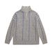 25 Autumn Winter New Half-Zip Stand Collar Pullover Knit For Men American Retro Color-Block Loose Sweater_viptrois.com