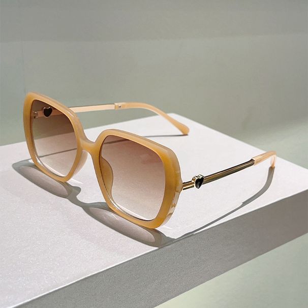 Women's Sunglasses Trendy Sunscreen And Thin Sunglasses Small Fragrant Wind Light Luxury Metal Love Decorative Sunglasses_viptrois.com