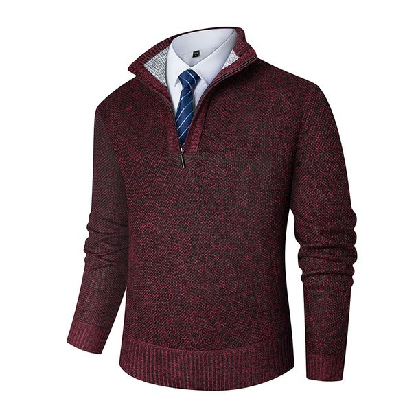 Men's Thick Knit Cardigan Sweater - V-Neck Long Sleeve Casual Pullover For Autumn (Light Gray, Dark Gray, Navy, Maroon, Brown) - Sizes M To 3xl_viptrois.com