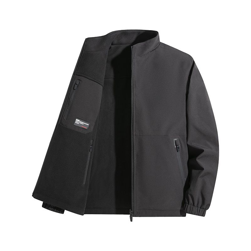 Reversible Thickened Velvet Jacket For Men - Double-Sided Outdoor Coat With White Duck Down (M-8XL) - Black/Grey/Orange/Army Green_viptrois.com