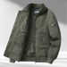 100% Cotton Baseball Collar Jacket For Men – Multi-Pocket Utility Coat With Corduroy Texture (M-5XL, Black/Khaki/Army Green)_viptrois.com